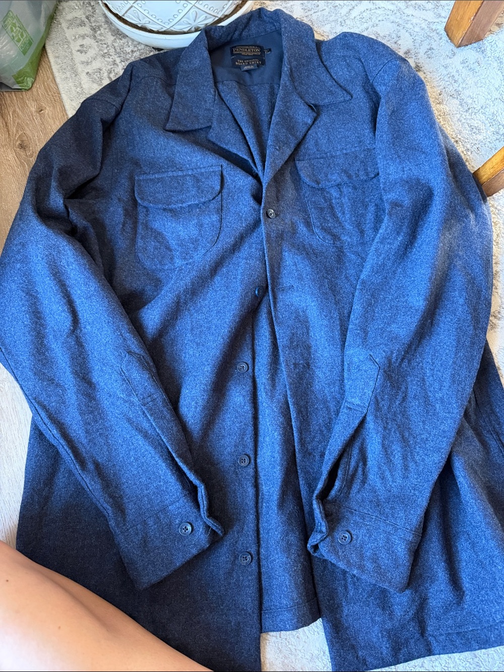 Pendleton Navy Blue Wool Shirt Jacket